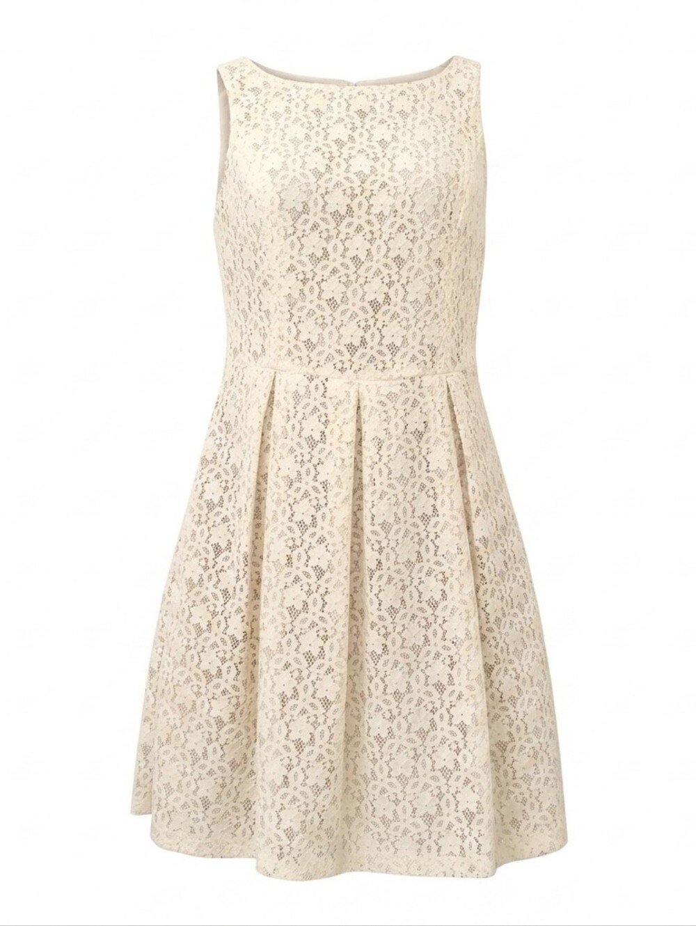➕ Jones Wear Cream Ivory All-Over Lace Fit & Flare Cocktail Dress | Size 14
